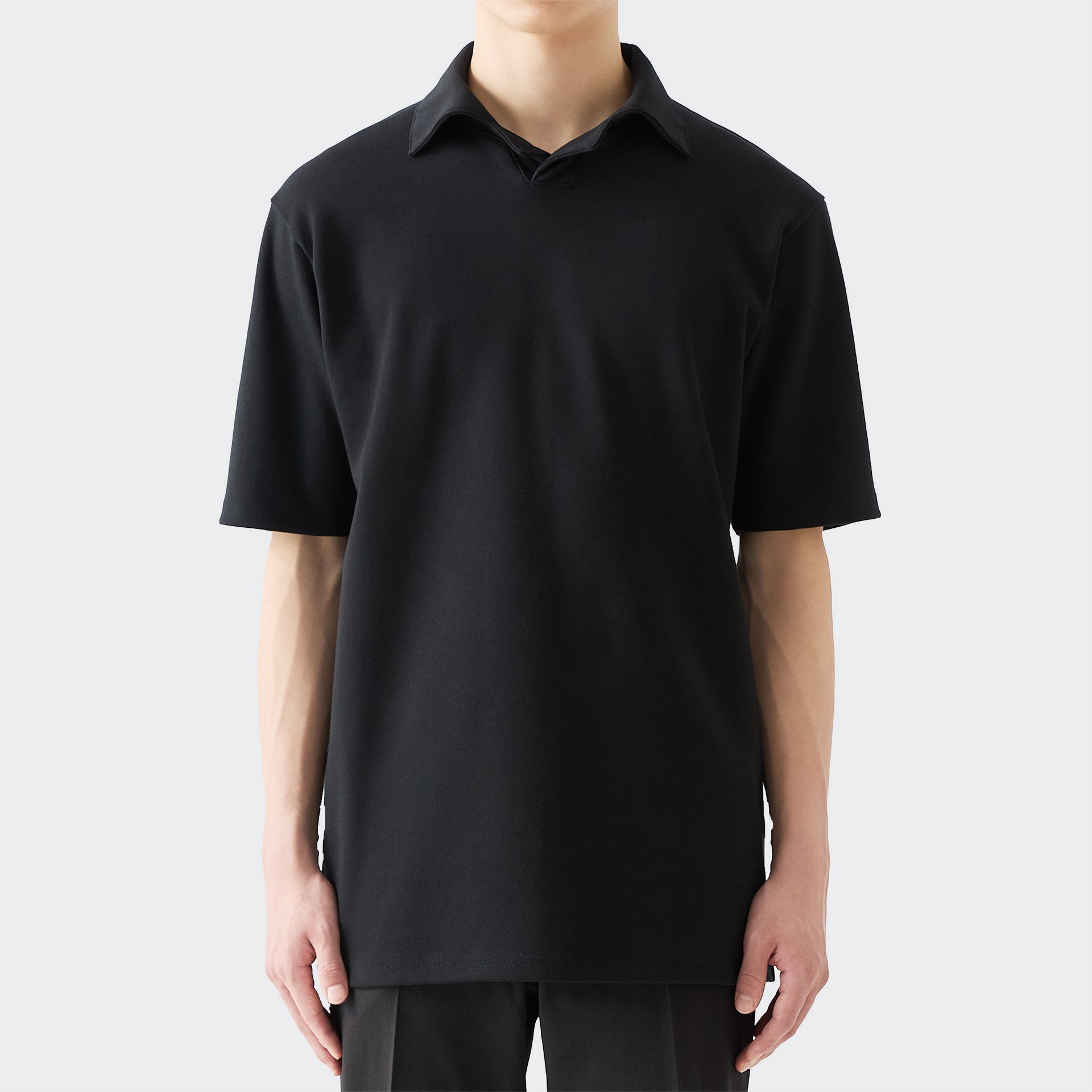 MENS ヘビー 半袖 ポロシャツ BLACK