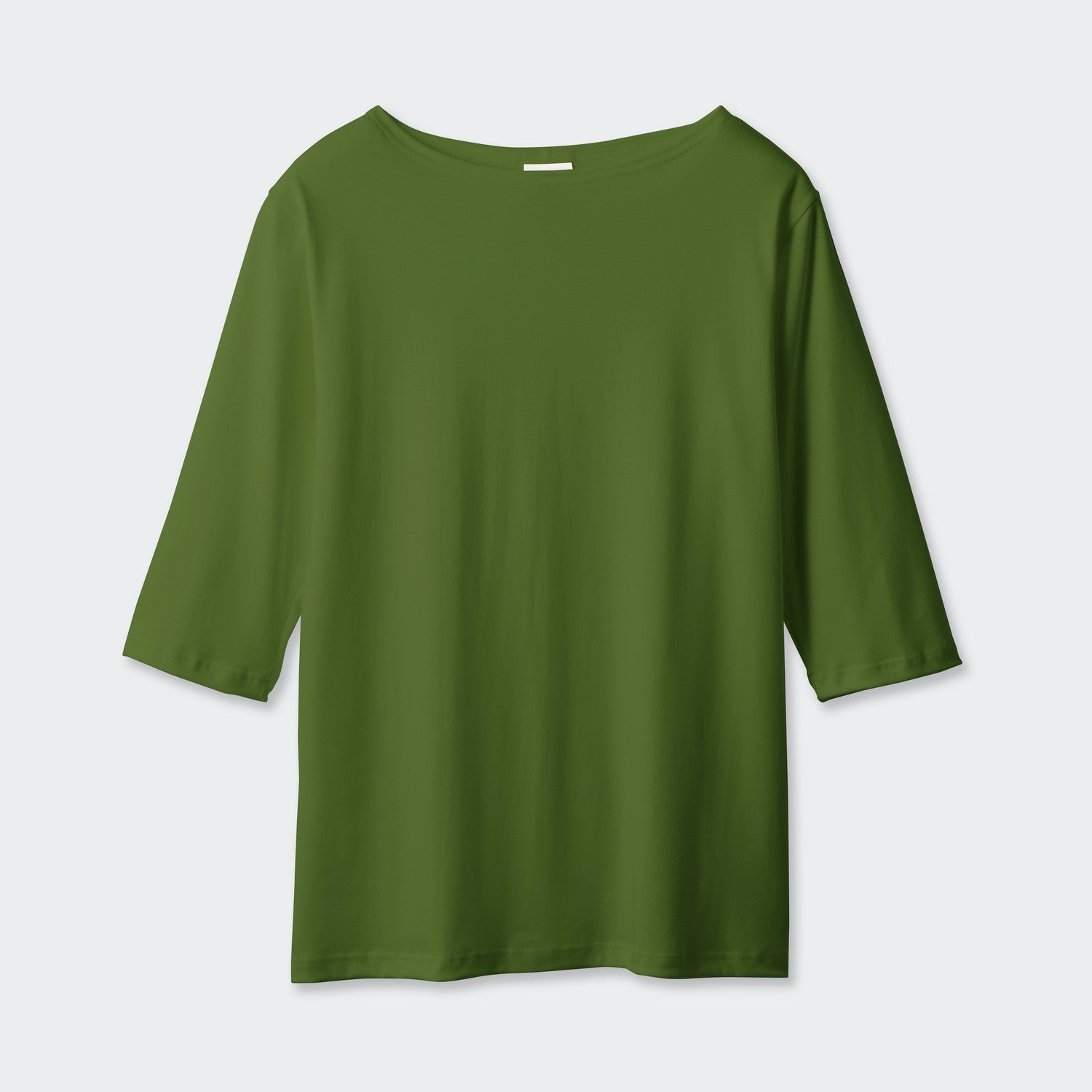 WOMENS ベーシック 7分袖 ボートネックTシャツ GREEN