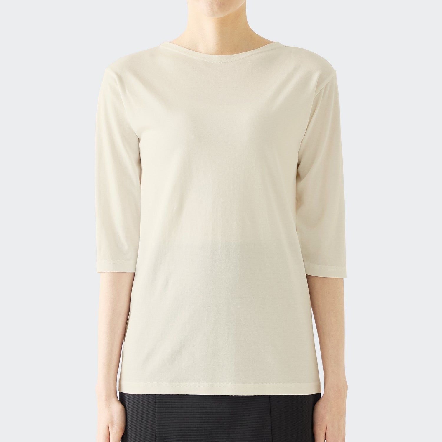 WOMENS ベーシック 7分袖 ボートネックTシャツ ORGANIC