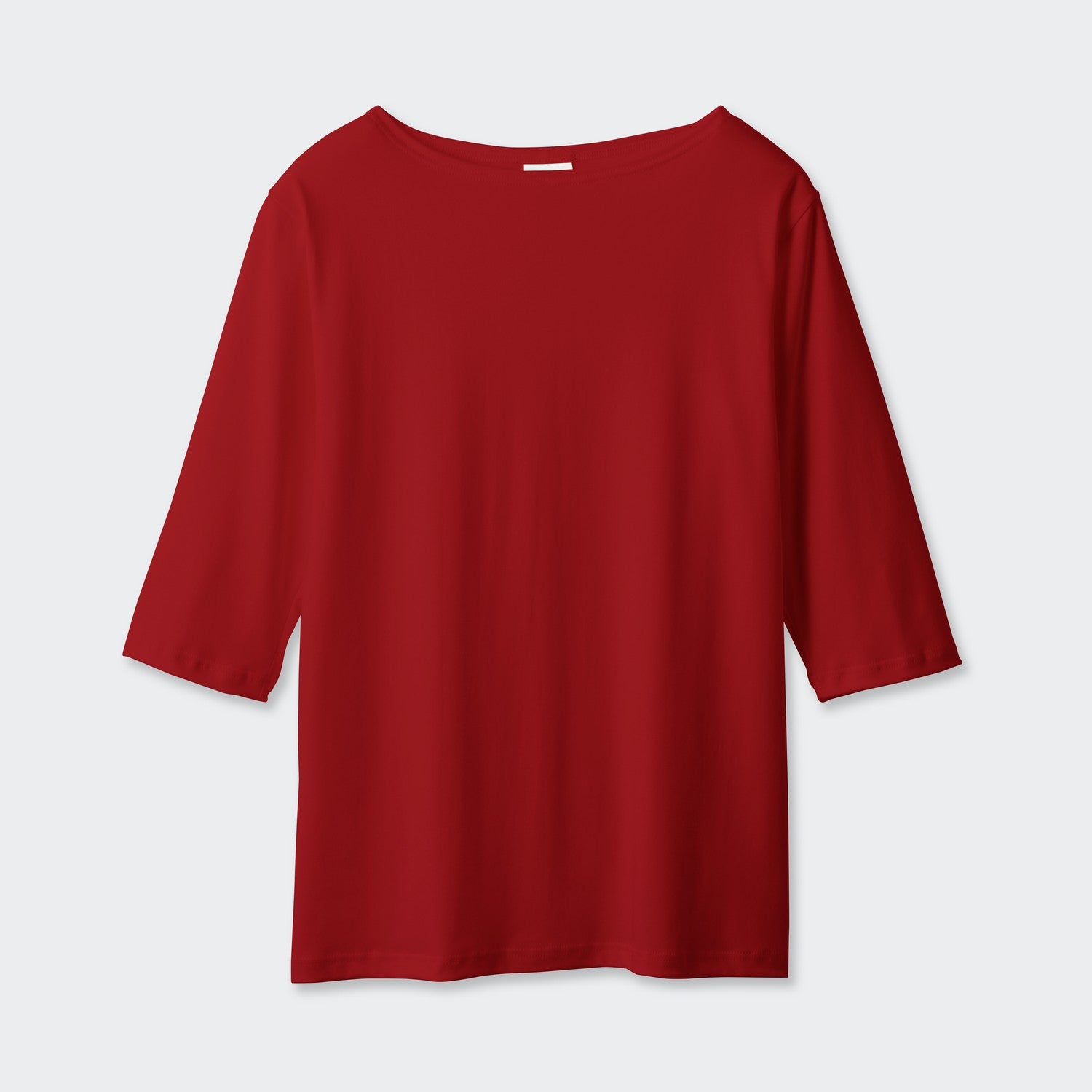 MENS ベーシック 7分袖 ボートネックTシャツ RED