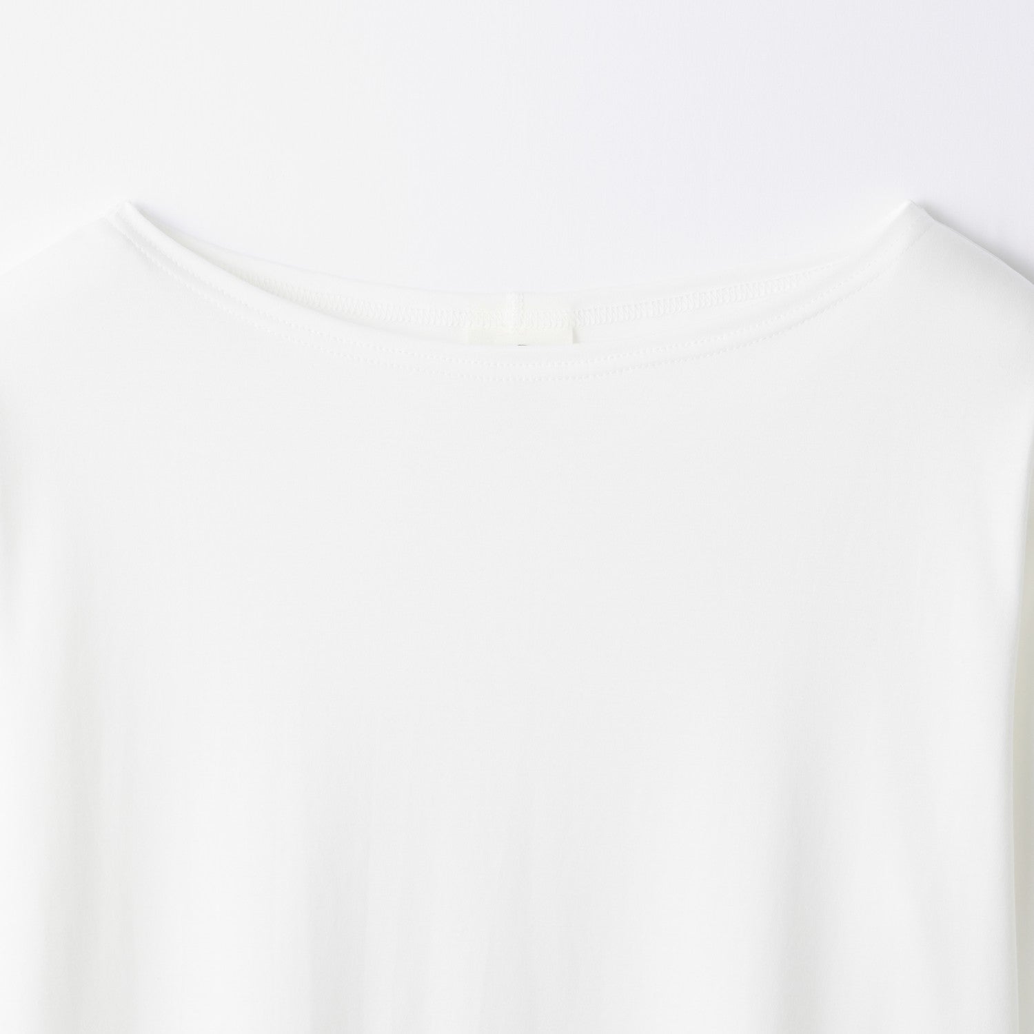 WOMENS BASIC 3/4 SLEEVE BOAT NECK T-SHIRT WHITE