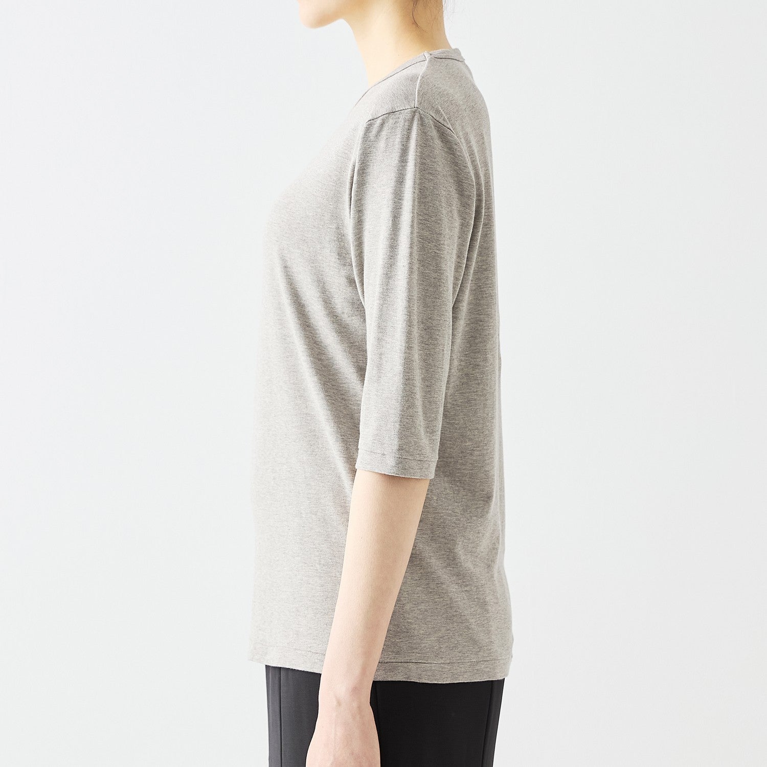 WOMENS ベーシック 7分袖 クルーネックTシャツ HEATHER GRAY