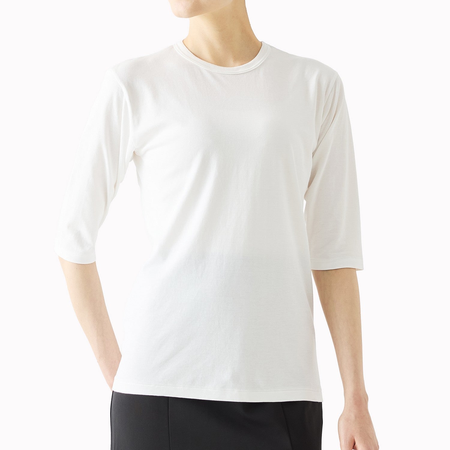 WOMENS Basic 3/4 Sleeve Crew Neck T-Shirt GREEN