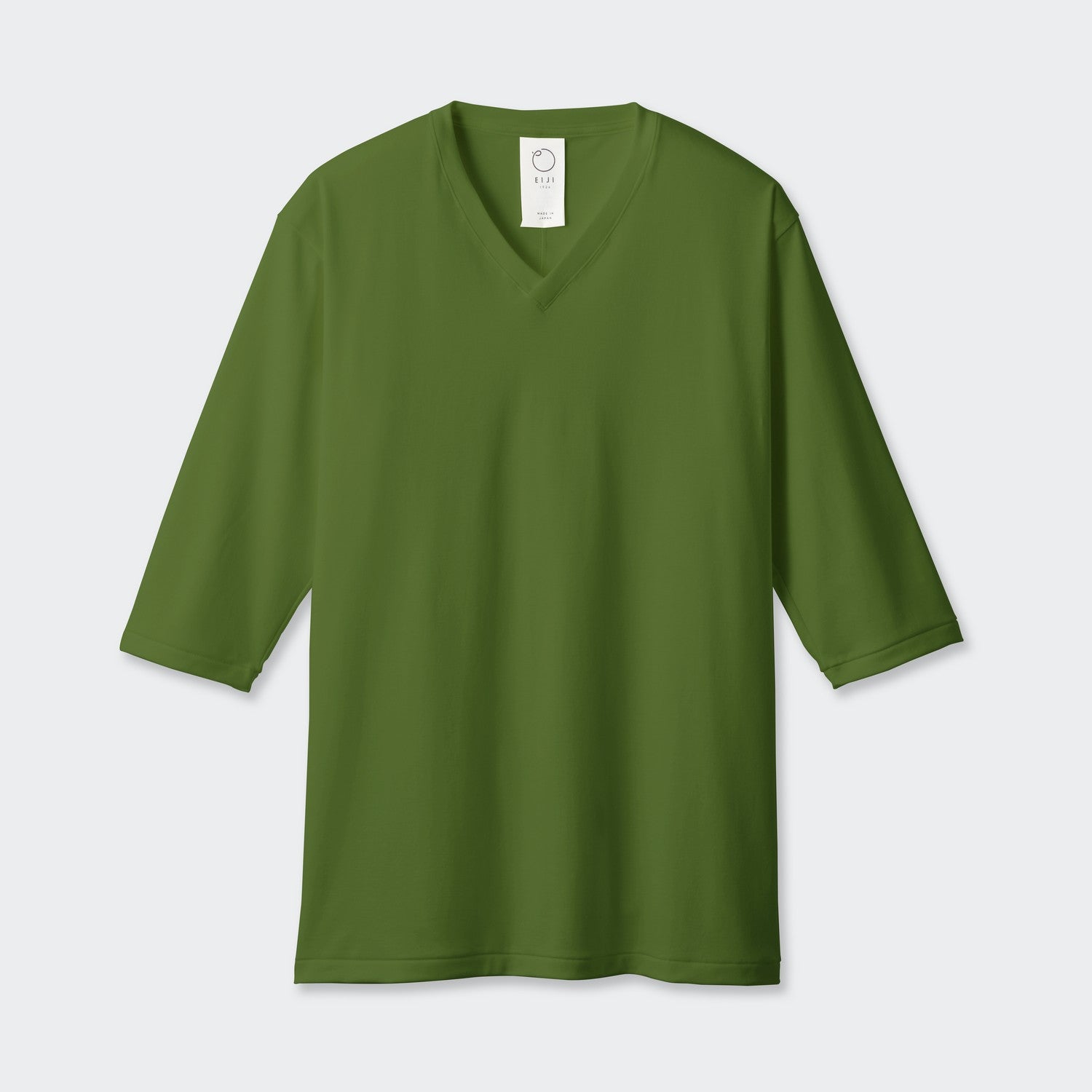 WOMENS ベーシック 7分袖 VネックTシャツ GREEN