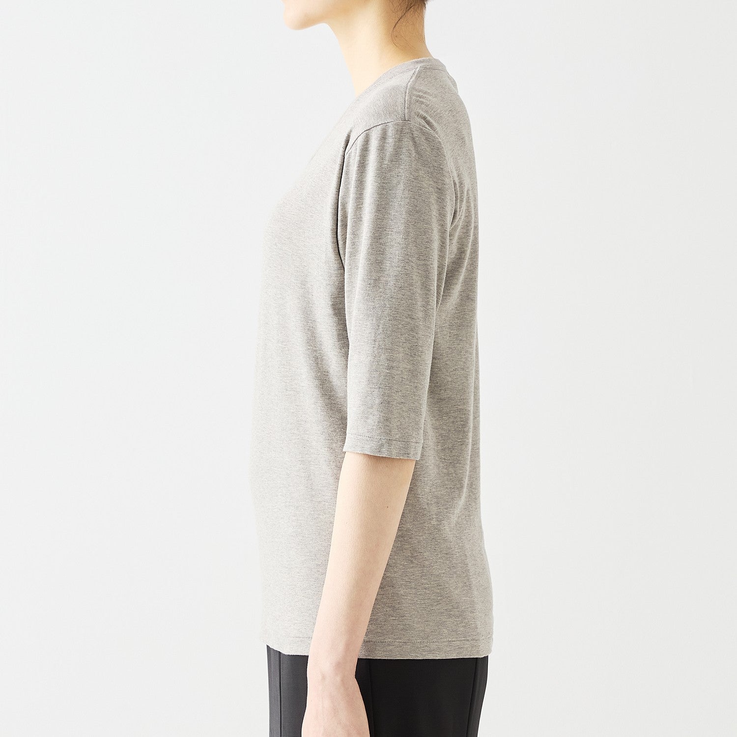 WOMENS ベーシック 7分袖 VネックTシャツ HEATHER GRAY