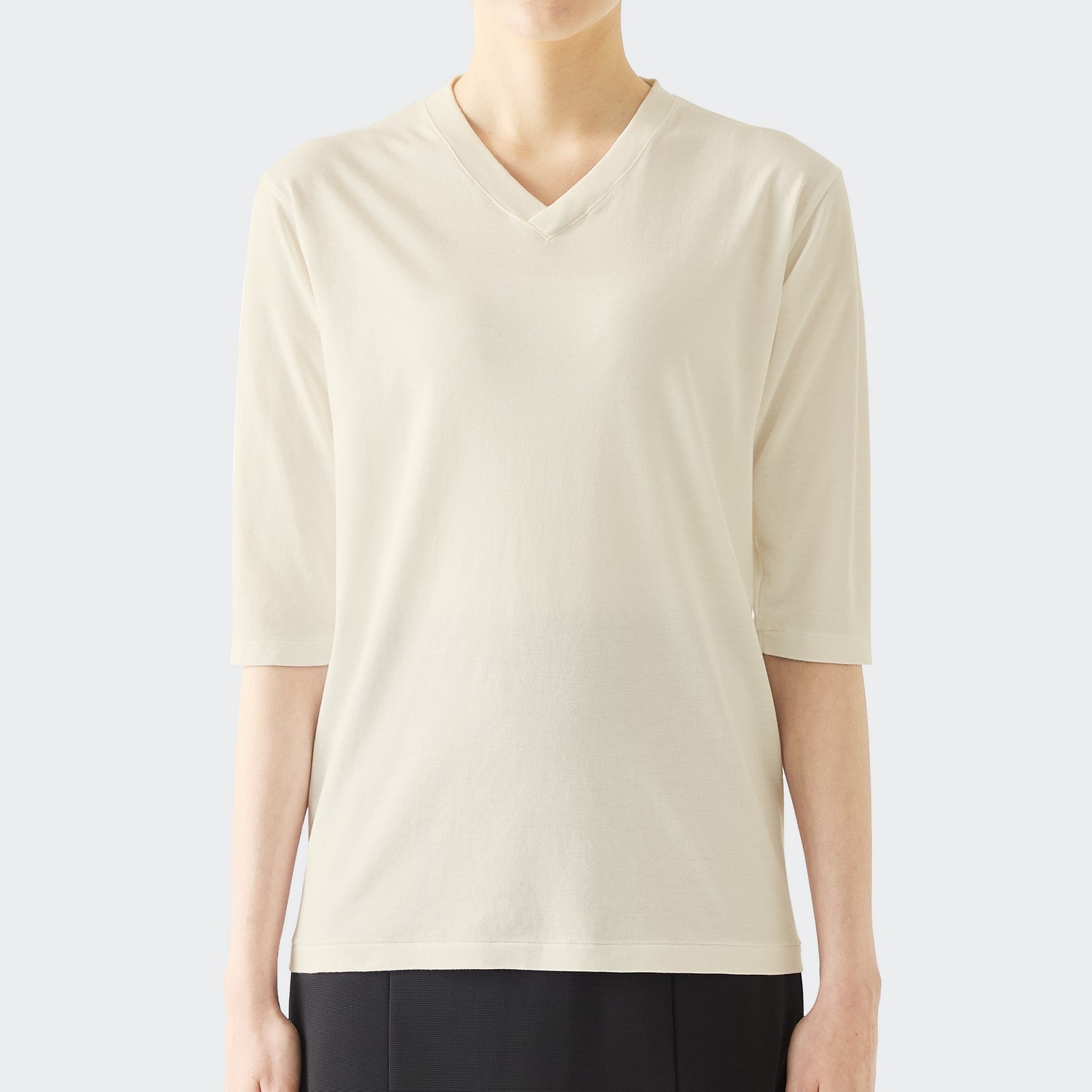 WOMENS ベーシック 7分袖 VネックTシャツ ORGANIC