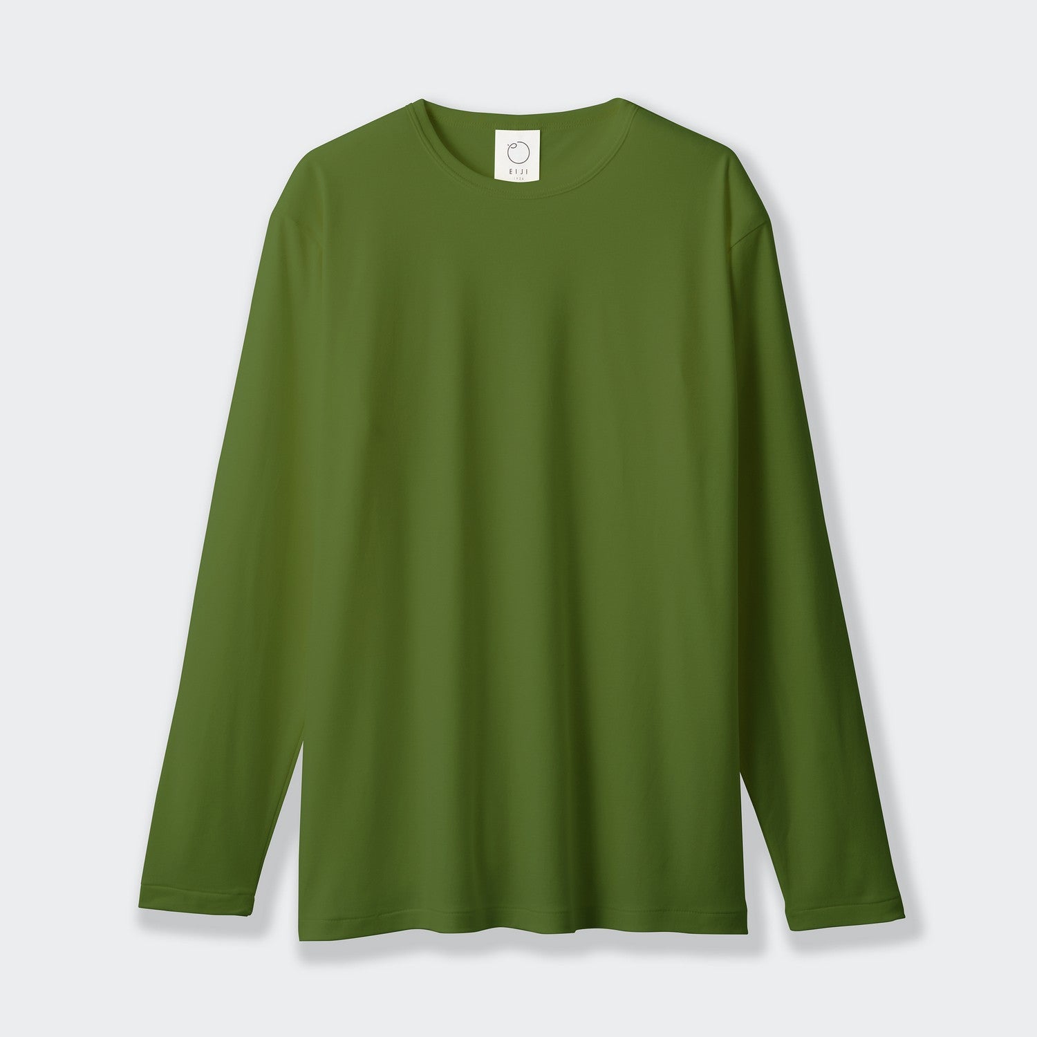 WOMENS BASIC LONG SLEEVE CREW NECK T-SHIRT GREEN