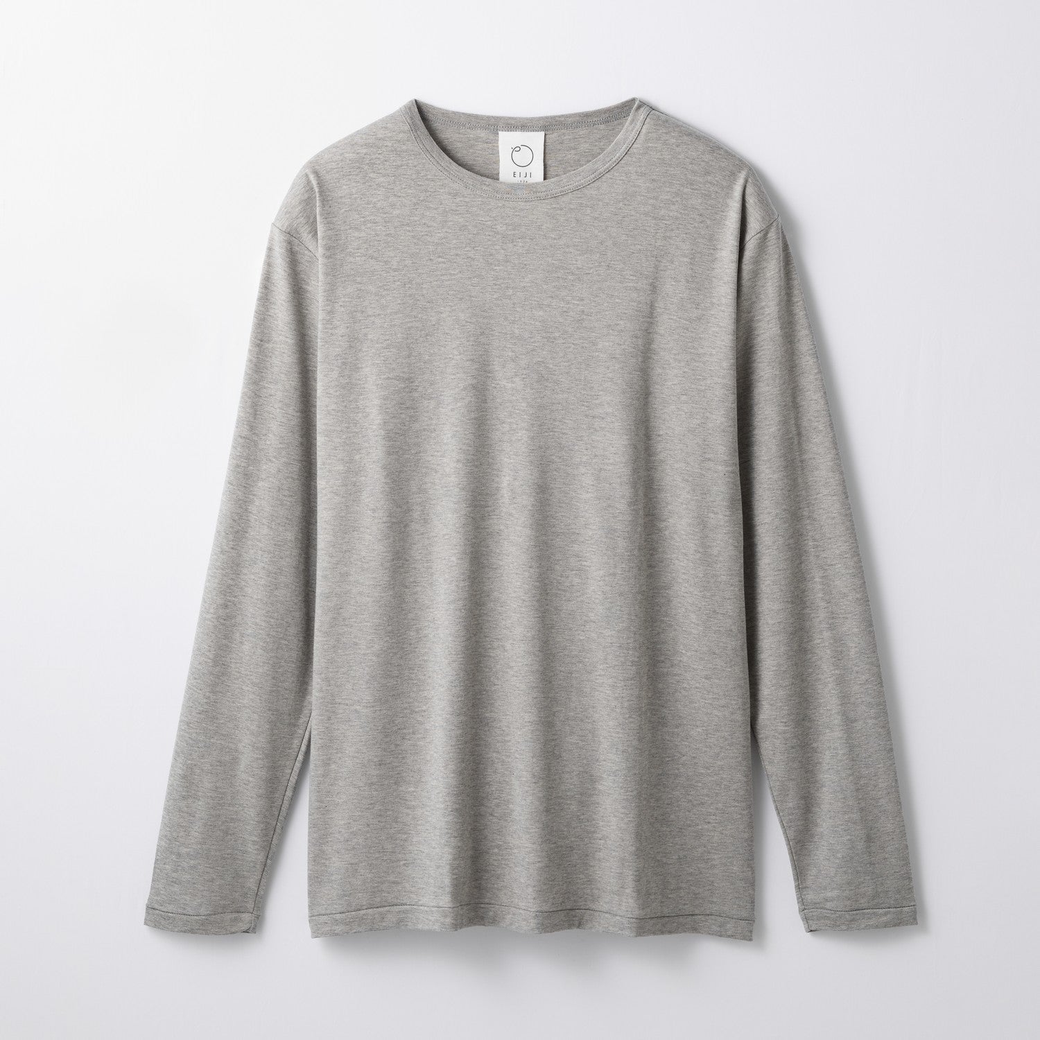 WOMENS BASIC LONG SLEEVE CREW NECK T-SHIRT HEATHER GRAY