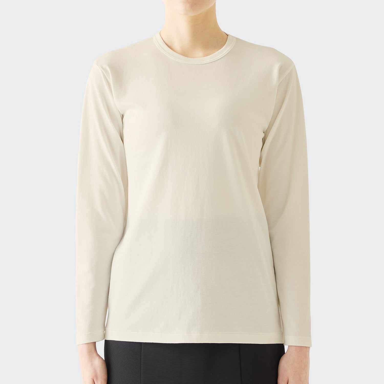 WOMENS BASIC LONG SLEEVE CREW NECK T-SHIRT ORGANIC