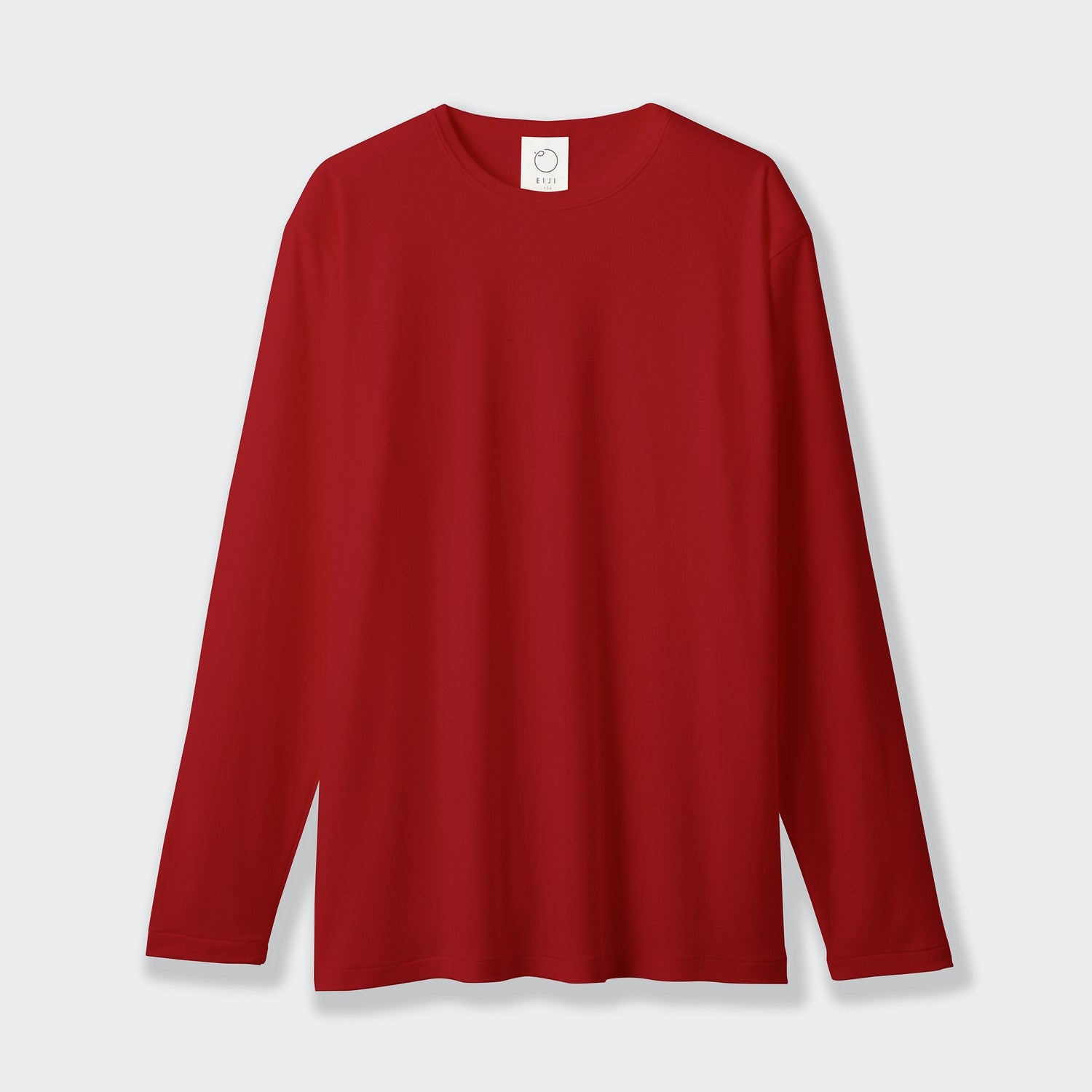 WOMENS BASIC LONG SLEEVE CREW NECK T-SHIRT RED