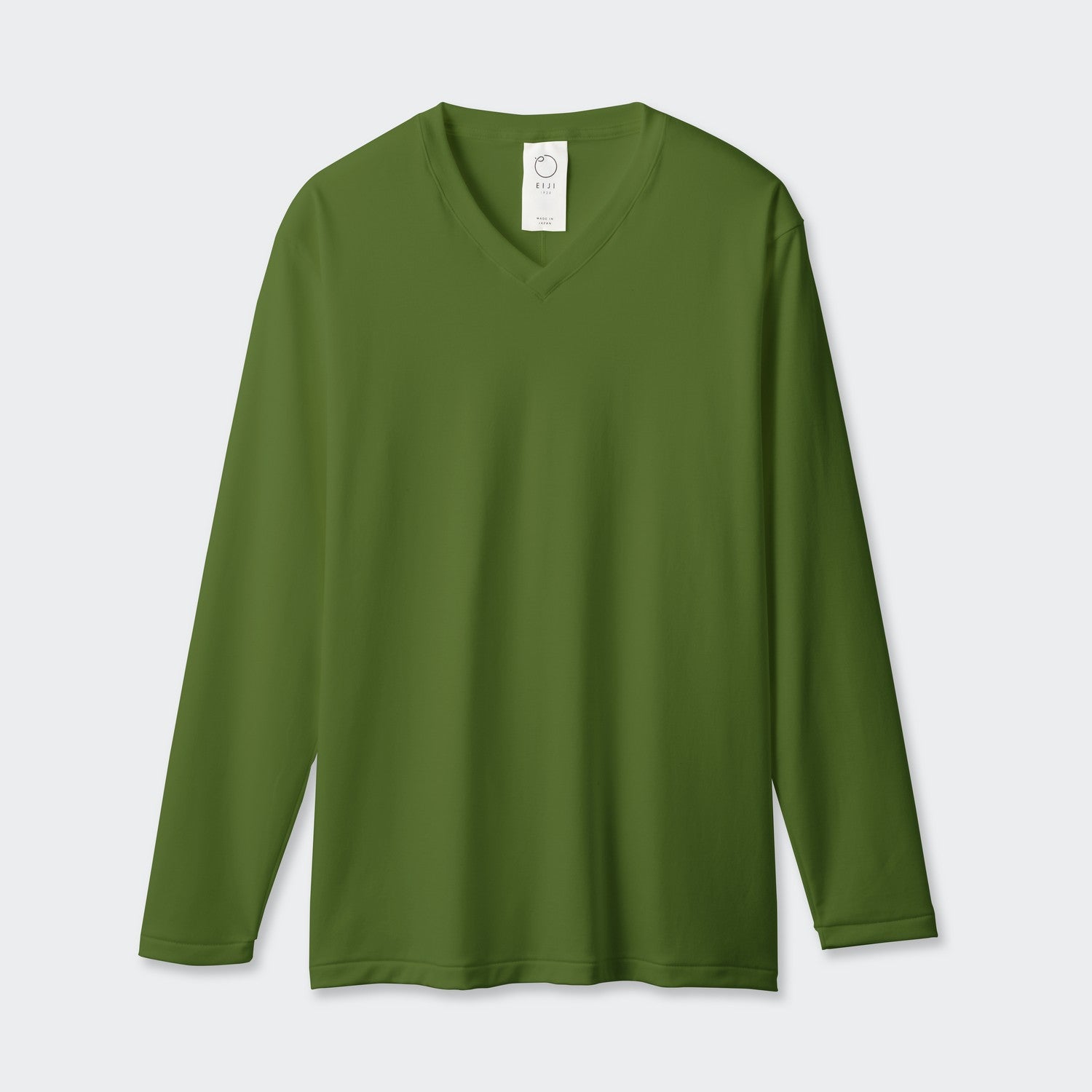 WOMENS BASIC LONG SLEEVE V-NECK T-SHIRT GREEN