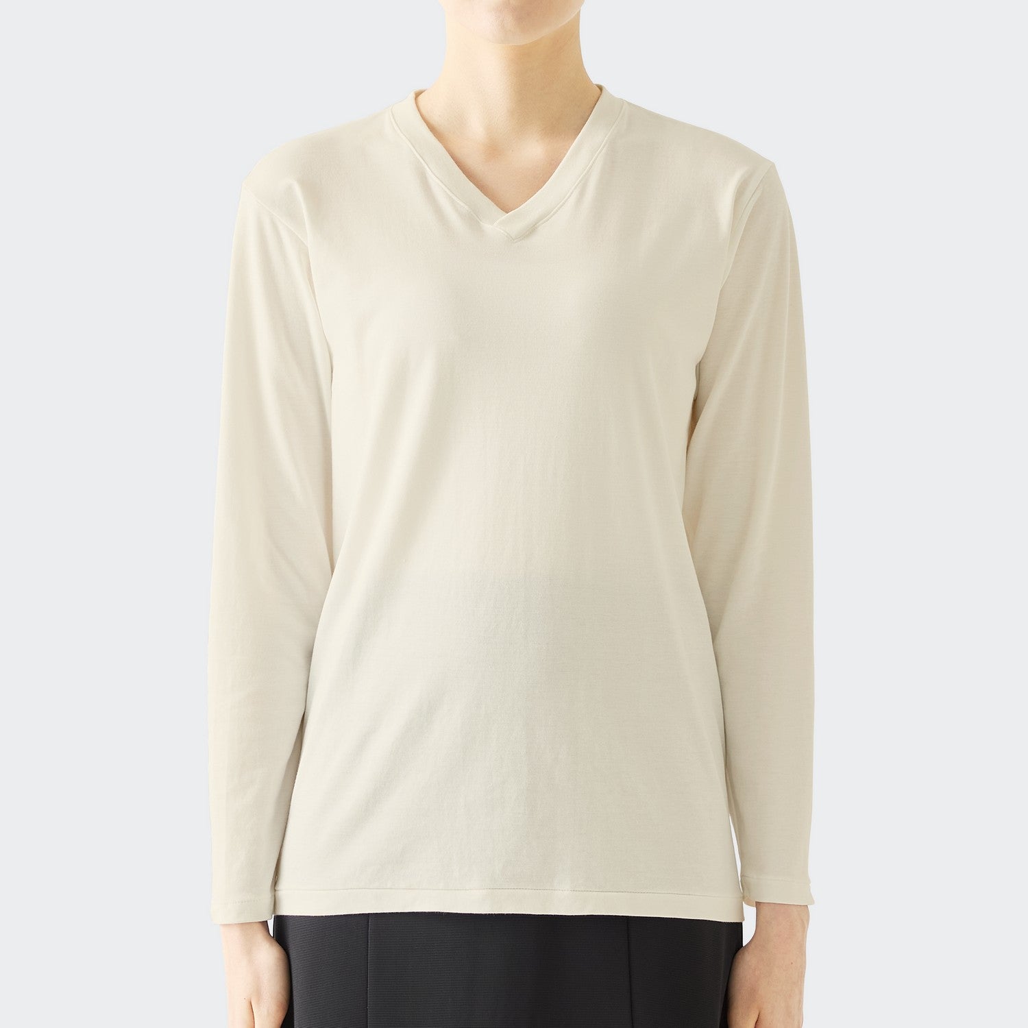 WOMENS BASIC LONG SLEEVE V-NECK T-SHIRT ORGANIC