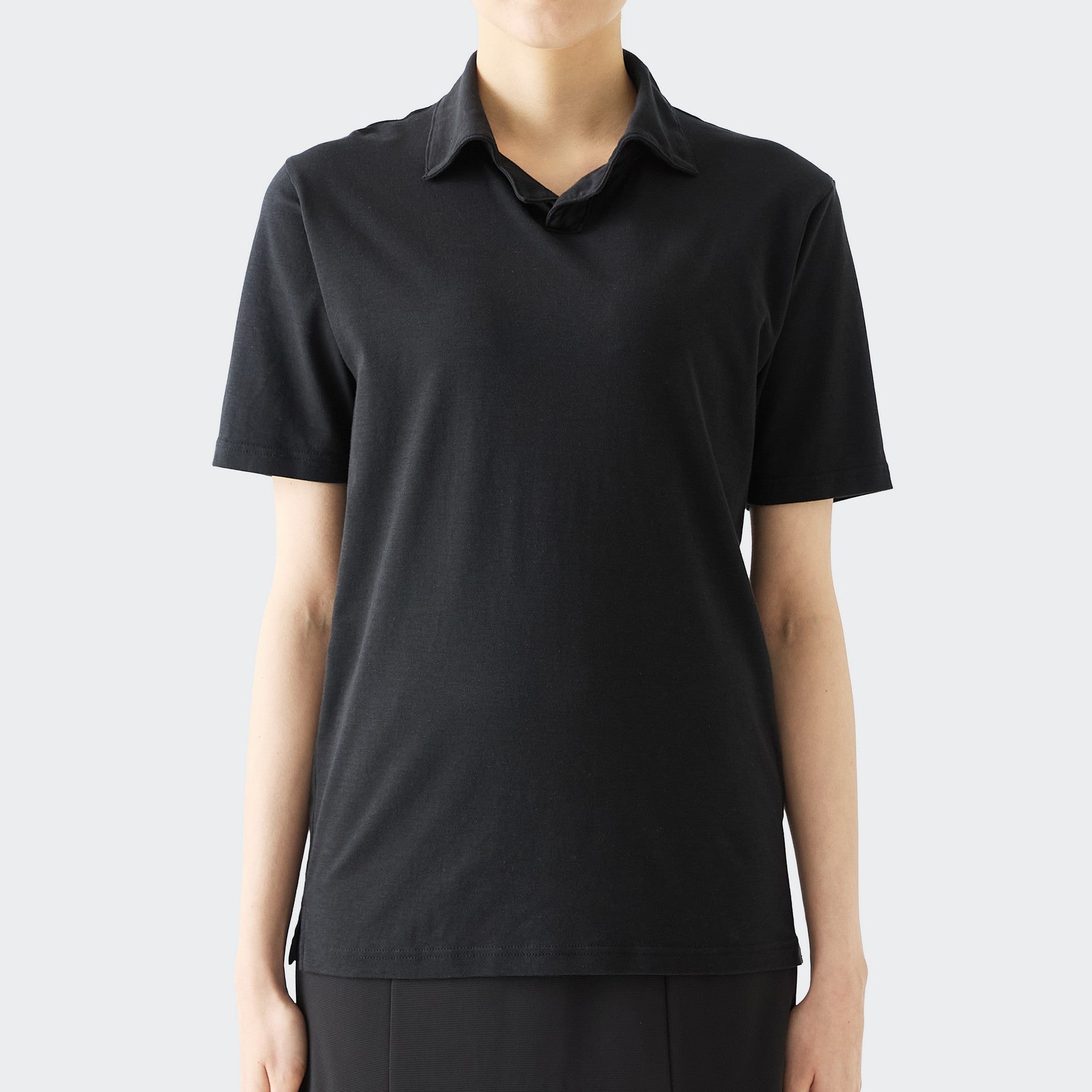 WOMENS ベーシック 半袖 ポロシャツ BLACK