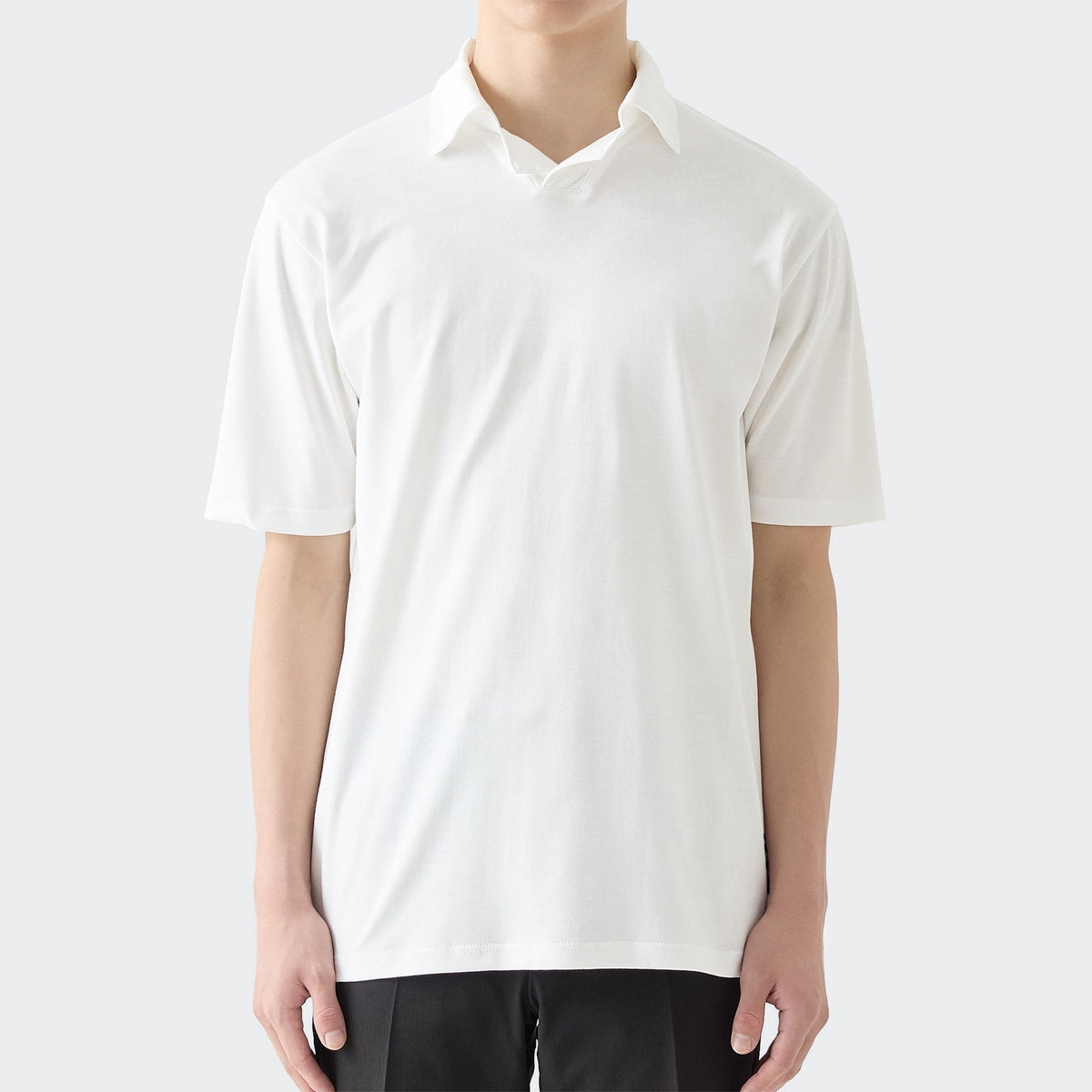 MENS ベーシック 半袖 ポロシャツ WHITE | 高級無地Tシャツ専門店 