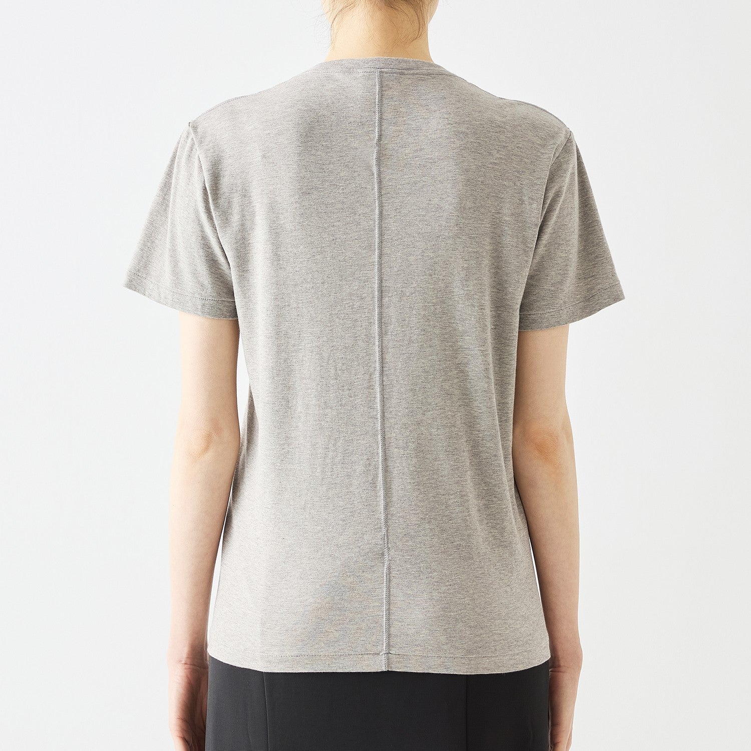WOMENS BASIC SHORT SLEEVE V-NECK T-SHIRT HEATHER GRAY