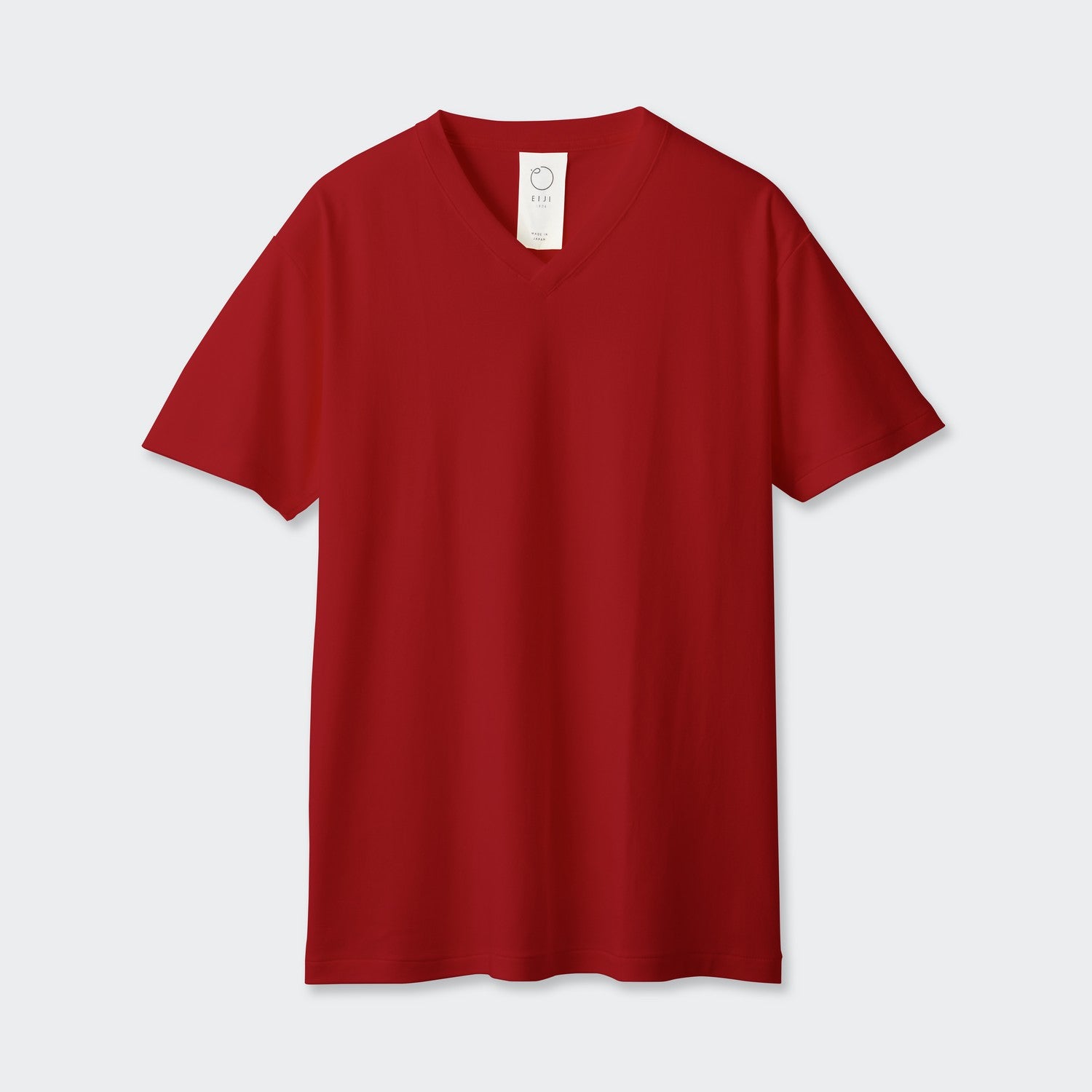 WOMENS BASIC SHORT SLEEVE V-NECK T-SHIRT RED