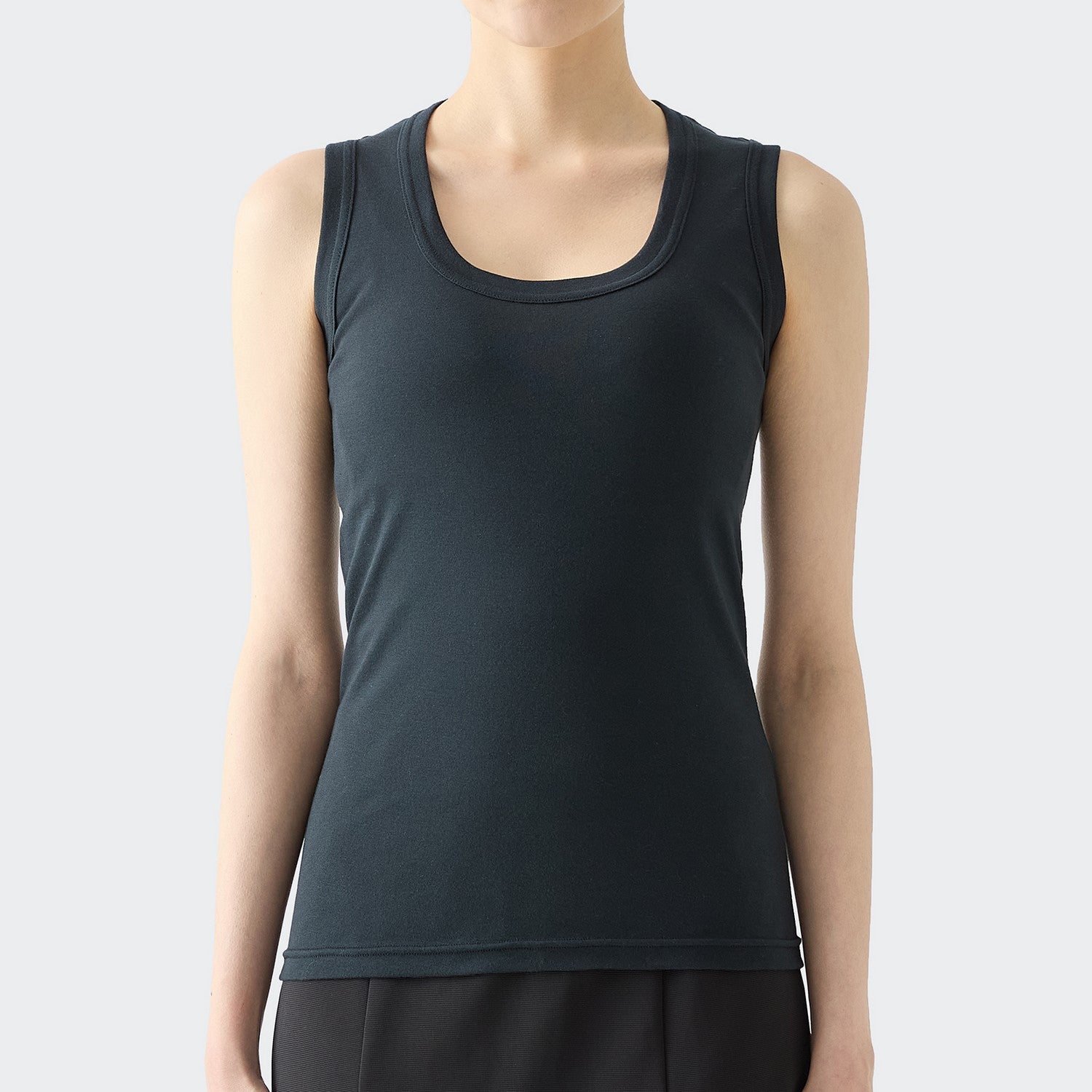 WOMENS RIBBED TANK TOP BLACK