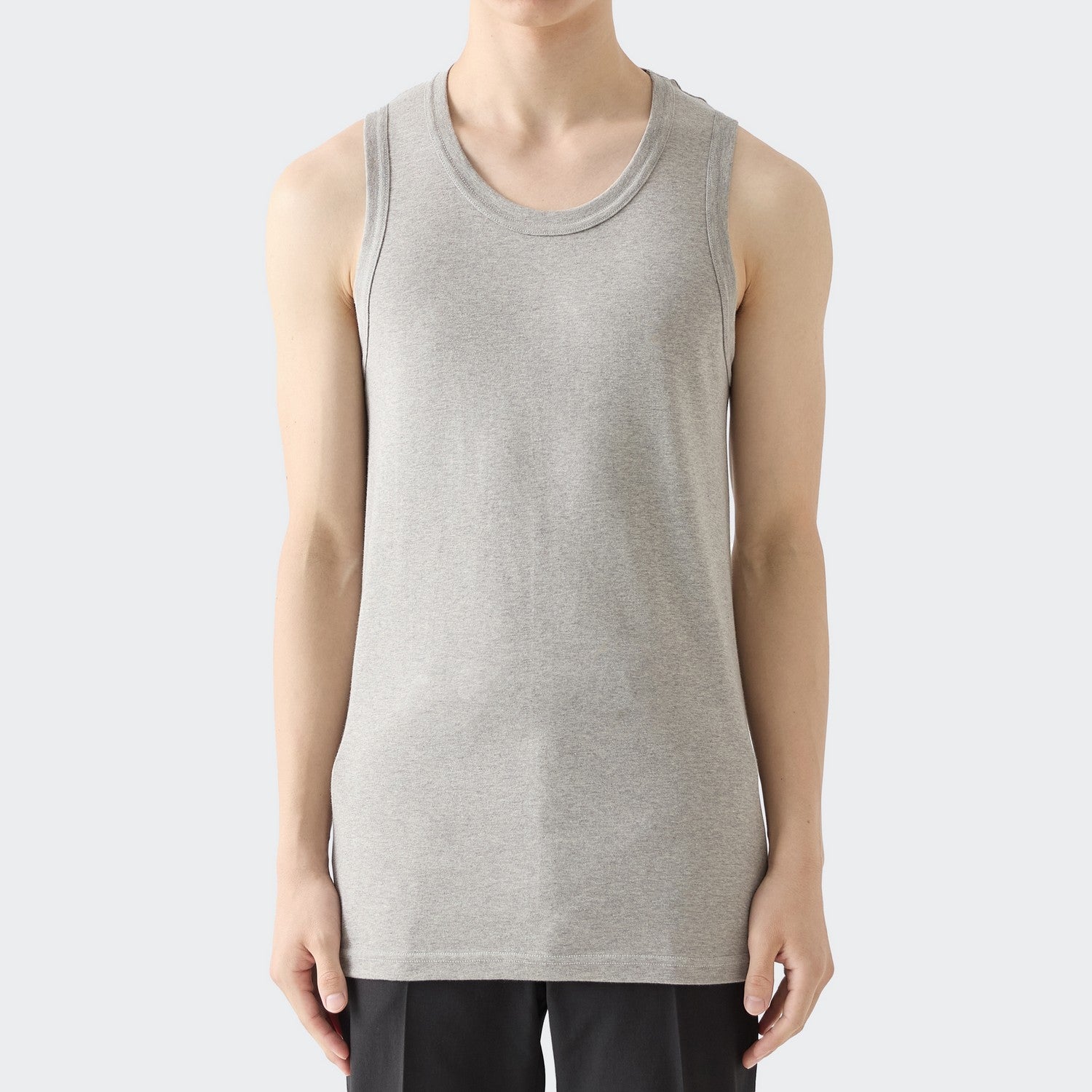 MENS リブ タンクトップ HEATHER GRAY