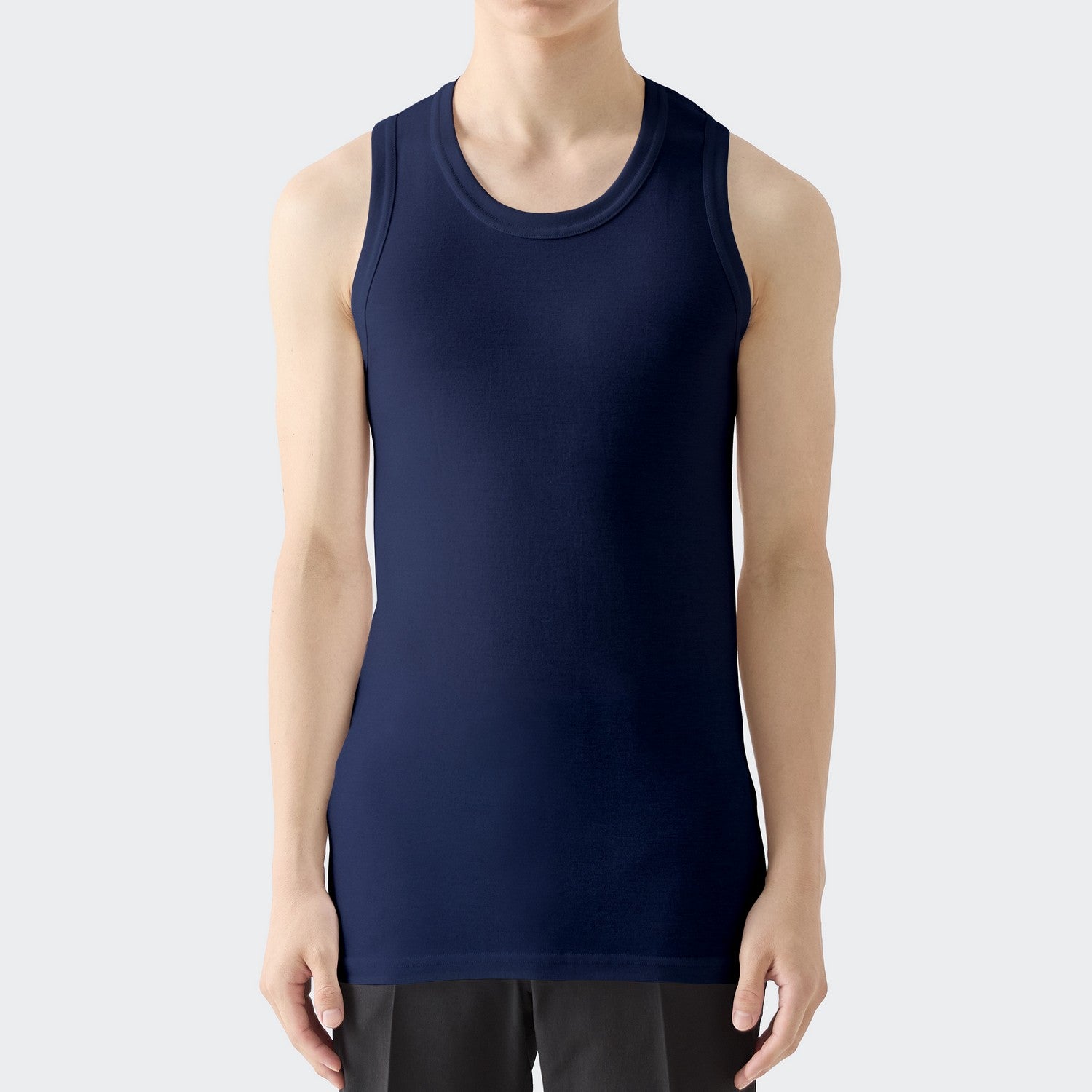 MENS リブ タンクトップ NAVY