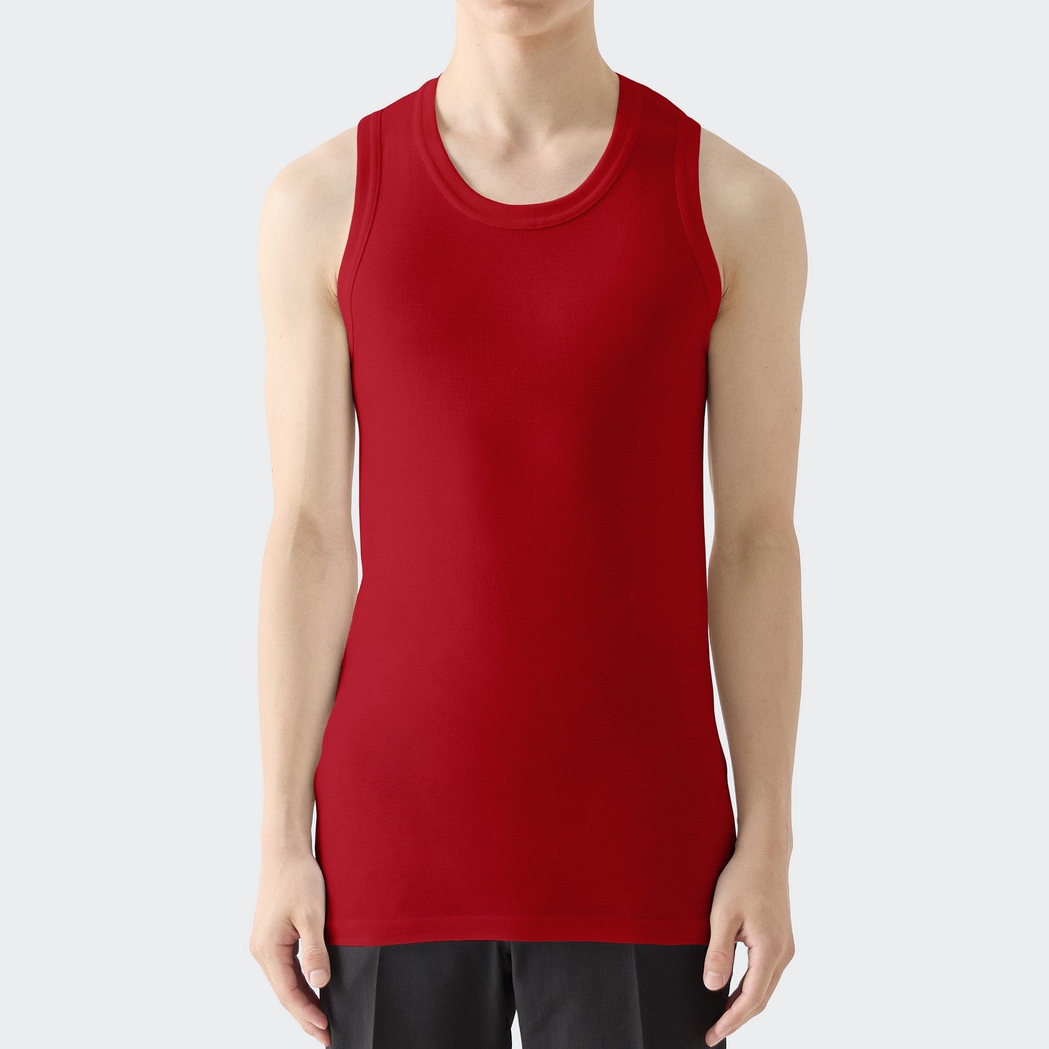 MENS リブ タンクトップ RED