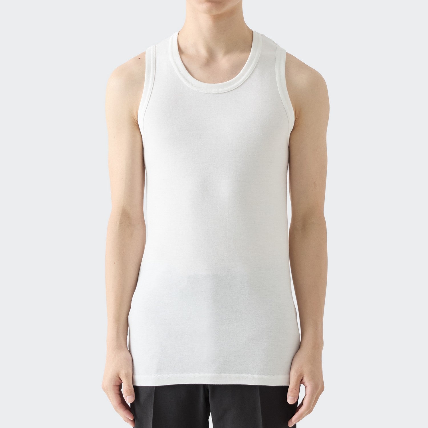 MENS リブ タンクトップ WHITE