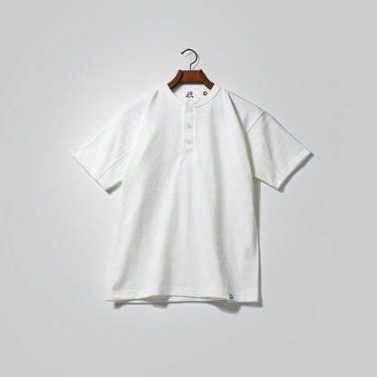 GOTS ORGANIC TEE SEW 1926 HENRY White by EIJI ゴッツヘンリーネック白Tシャツ1926モデル