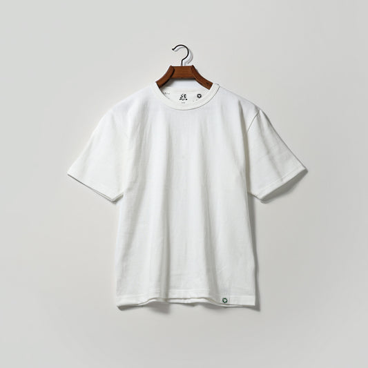 GOTS ORGANIC TEE SEW White by EIJI ゴッツ認証 白クルーネックTシャツ