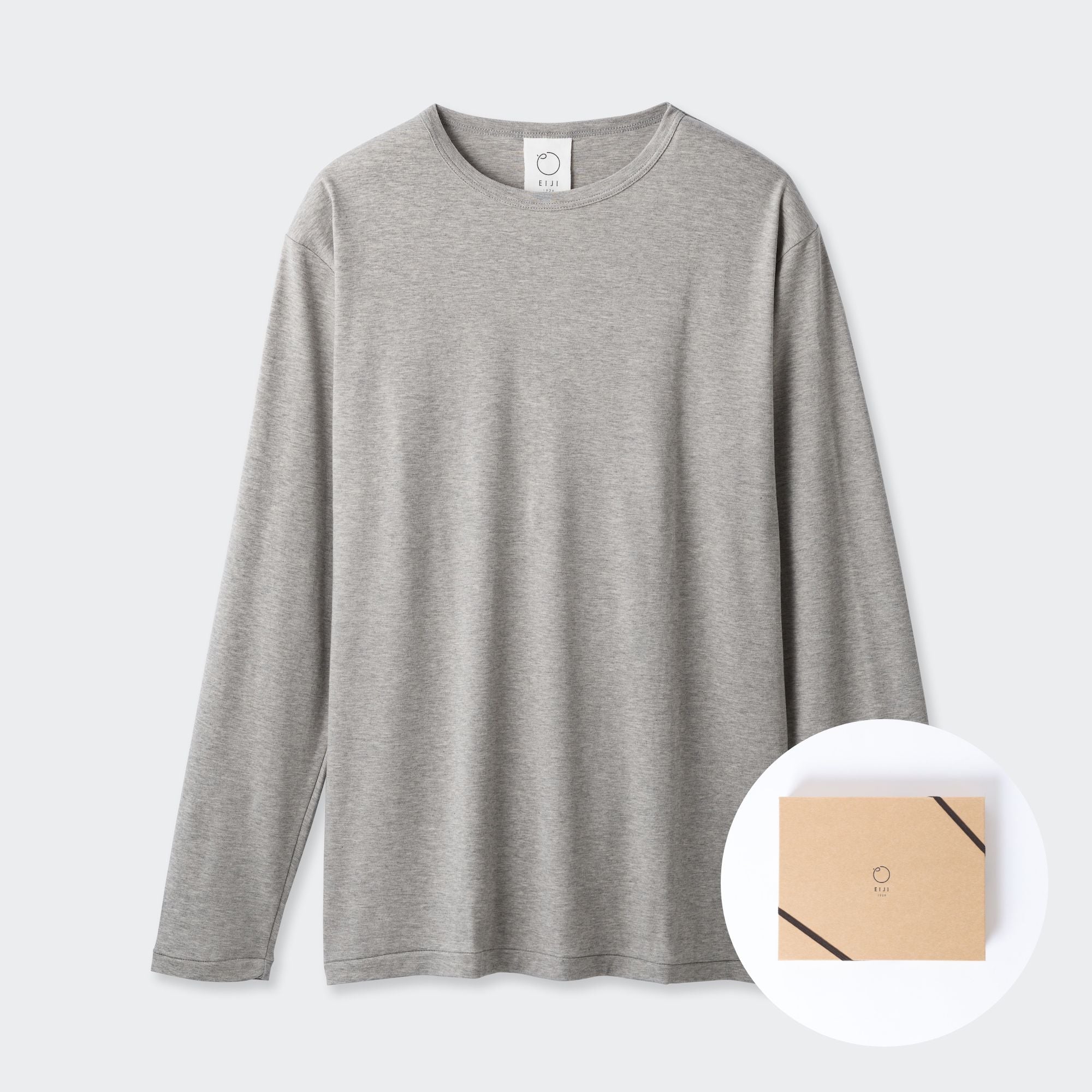 [ギフトセット]MENS ベーシック 長袖 クルーネックTシャツ HEATHER GRAY