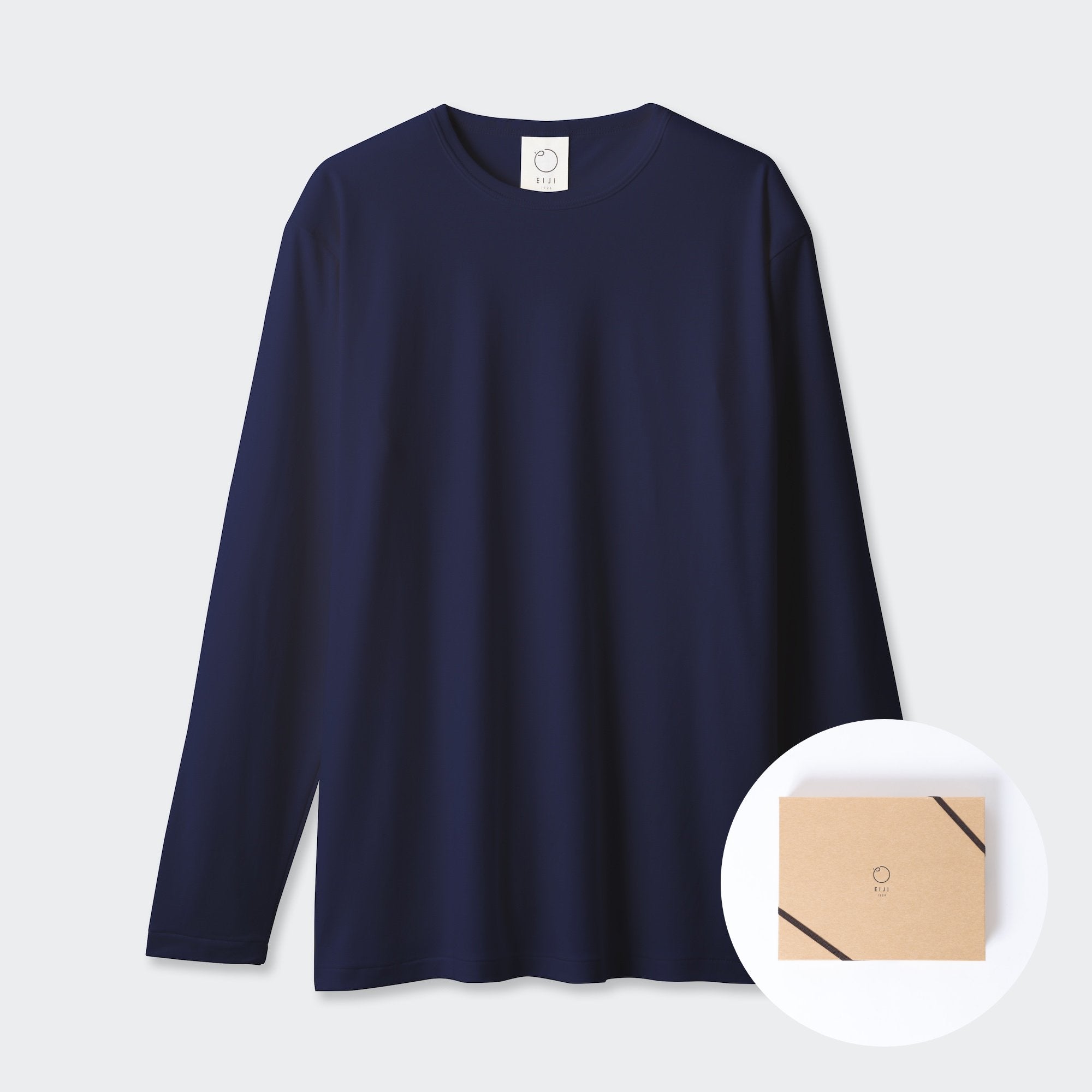 [ギフトセット]MENS ベーシック 長袖 クルーネックTシャツ NAVY