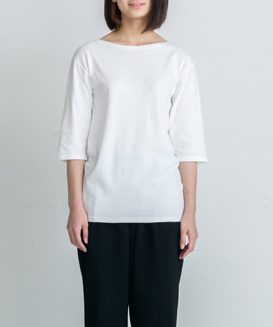 <transcy>EIJI T-SHIRTS BOAT NECK Age three-quarter sleeve T-shirt Boat neck</transcy>